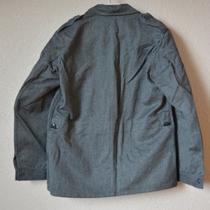 Unused Swiss army gray denim jacket, Vintage clothing, warehouse authentic vintage Swiss military jacket, Vintage denim jacket image 3