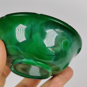 Vintage Naked Woman Figurine Box, Bohemian Malachite Glass with Mermaid Motif, Art Deco Jewelry Trinket Box, Nude Woman Design, Powder Jar image 9