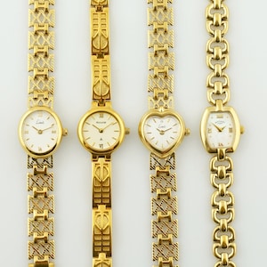 Vintage Women&#39;s Limit Watch, Accurist gold colored womens Watch, Thin ladies cocktail wristwatches, Gift for her, vintage gold watch