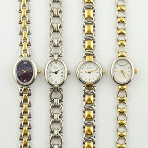 Vintage Women's Clyda Watch, Limit Silver colored Oval case wrist watch, Ladies cocktail wristwatches, Gift for her, vintage gold watch