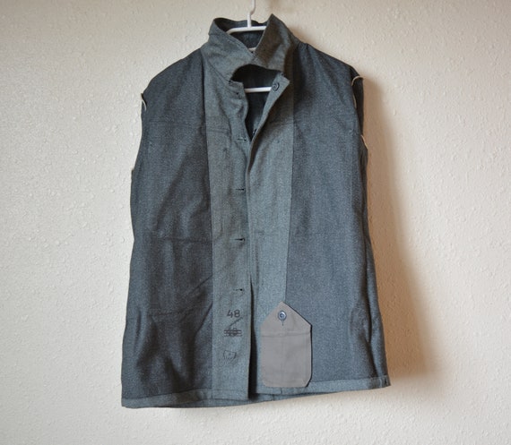 Unused Swiss army gray denim jacket, Vintage clot… - image 6