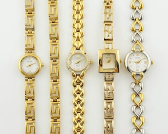 Vintage Accurist & Sekonda Women's Watch: Gold Tone, Mother-of-Pearl Dial