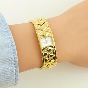 Vintage Women's Rotary watch, gold colored Watch in original box, Sapphire glass watch, Cocktail watch, Quartz watch, gift for her
