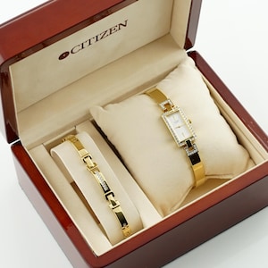 Vintage Citizen dameshorloge, zeldzaam gouden horloge, dode inventaris horloge in originele doos, waterdicht polshorloge, cadeau voor haar, decoratief goud