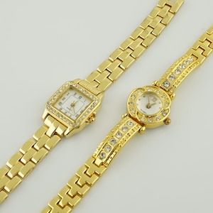Vintage Women's Gold Tone Watch, Quartz Women's Watch, Thin Ladies