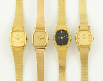 ヴィンテージ セイコー レクタンギュラー ゴールドウォッチ