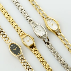 Vintage Women's Accurist Watch, Sekonda gold colored womens Watch, Ladies cocktail wristwatches, Gift for her, vintage gold watch