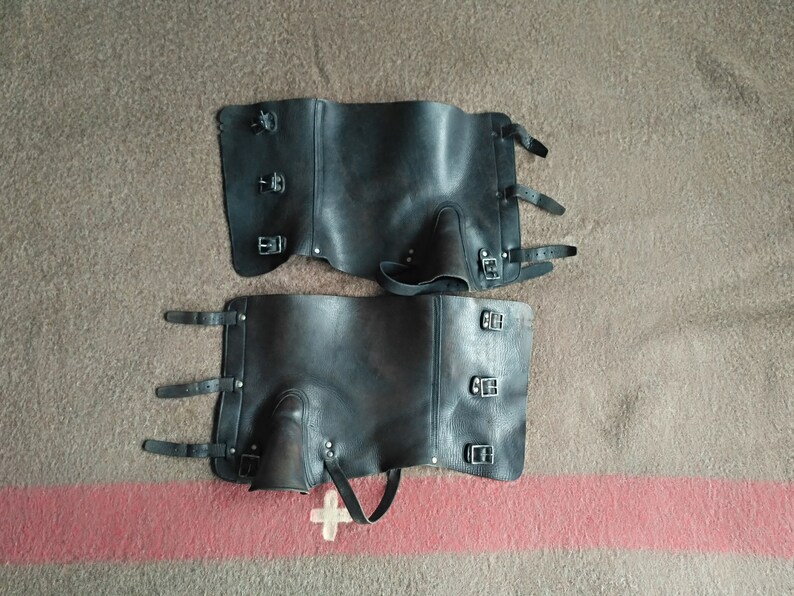 SWISS ARMY GAITERS Swiss Military Gaiters Black Leather Etsy