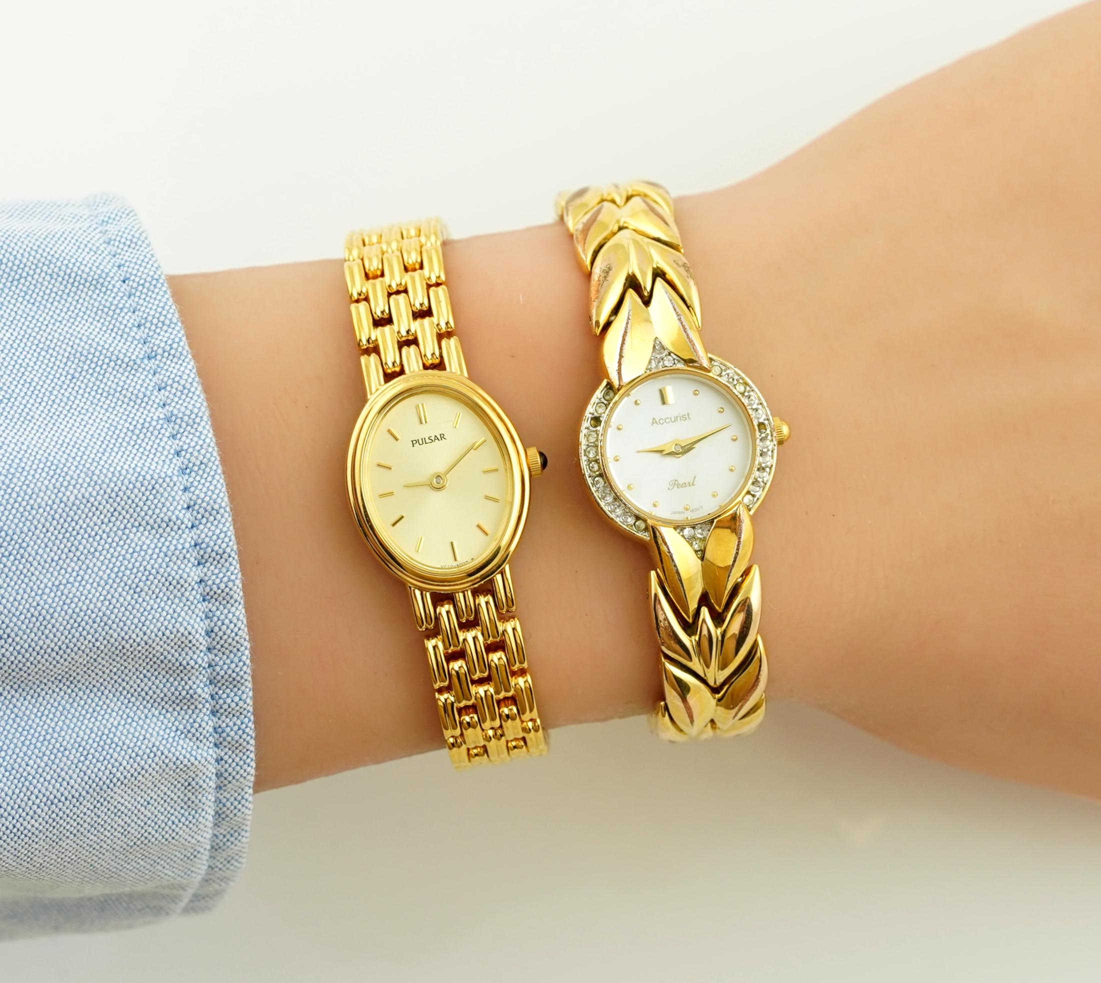 Vintage Pulsar Gold Watch, Womens Rotary Oval Wristwatch  display picture 3