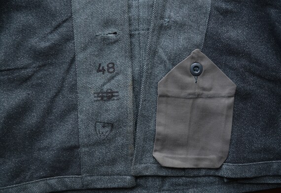 Unused Swiss army gray denim jacket, Vintage clot… - image 4