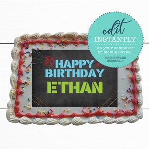 Laser Tag Birthday Party Printable Sheet Cake Photo Topper