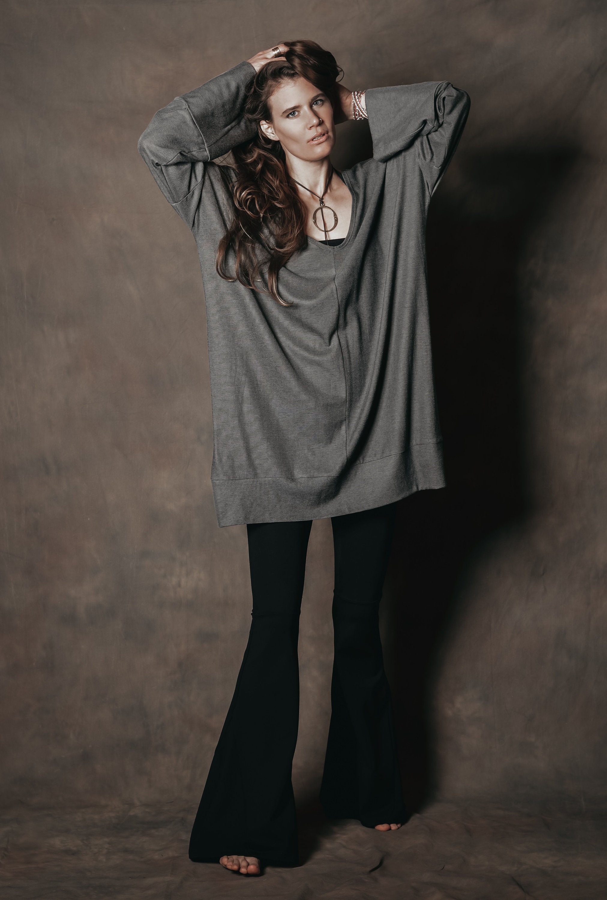 long sleeve oversized sweater dress
