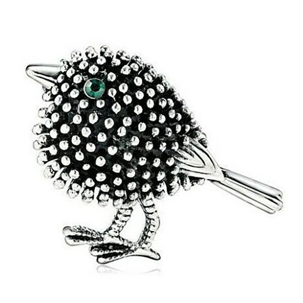 Broche oiseau Robin bricolage | Fourniture d'artisanat | vintage Style Argent Plaqué Vert Dainty Pin Cadeau Cadeau Insolite | Pas dans la rue principale | Présent |