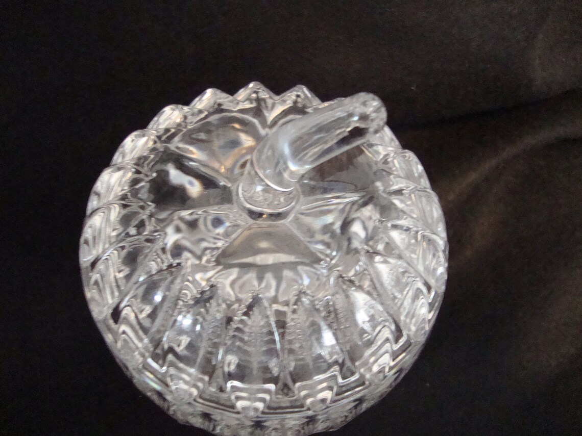 Vintage Gorham Lead Crystal Apple Pumpkin Candy Dish With Lid Etsy