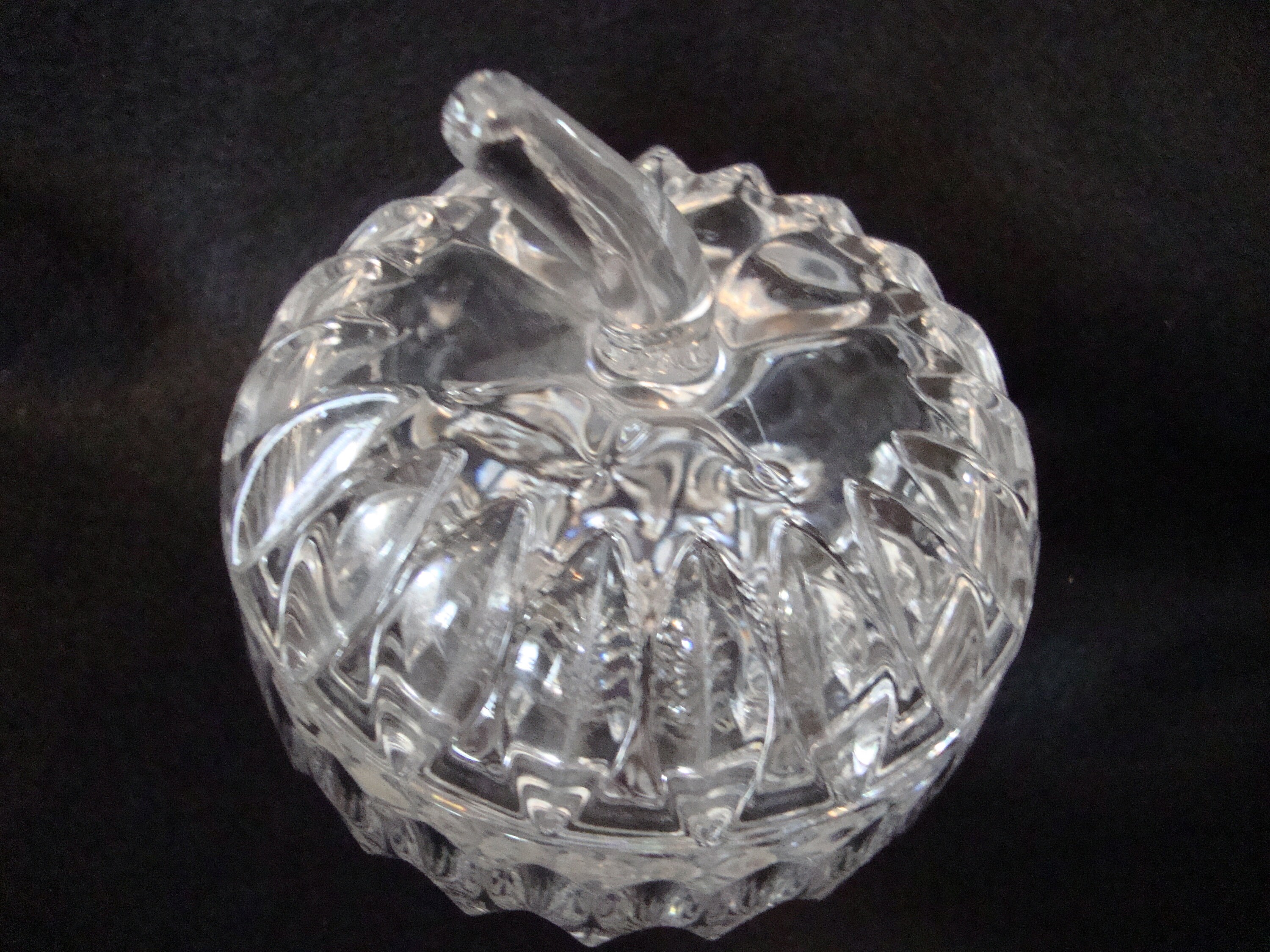 Vintage Gorham Lead Crystal Apple Pumpkin Candy Dish With Lid Etsy