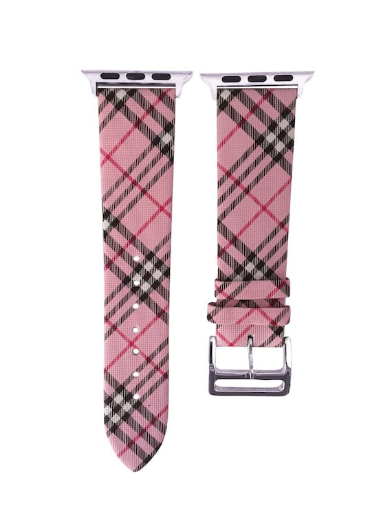 Pink Burberry Plaid Pattern Apple Watch Band Replacement