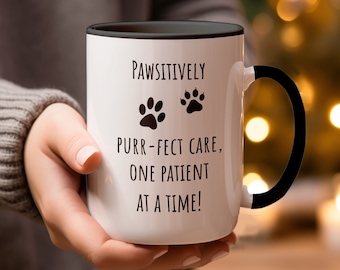 Caneca veterinária engraçada: presente veterinário ronronante e perfeito