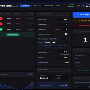 Trading-Journal & Risikomanager | Taschen-Options-Bankroll-Tracker | Tool für den Handel mit binären Optionen | HTML-App (Digitaler Download)