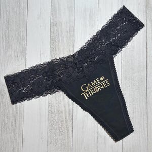 Ladies sexy black/white Thong LOTR~Lord of the Rings with bow lingerie panties thongs