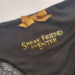 Ladies sexy black/white Thong/Panties LOTR~Lord of the Rings with bow lingerie panties thongs