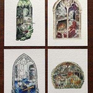 Ambitious and Cunning Magical Room Window: Watercolor Art Print, witch, wizard, magic image 6