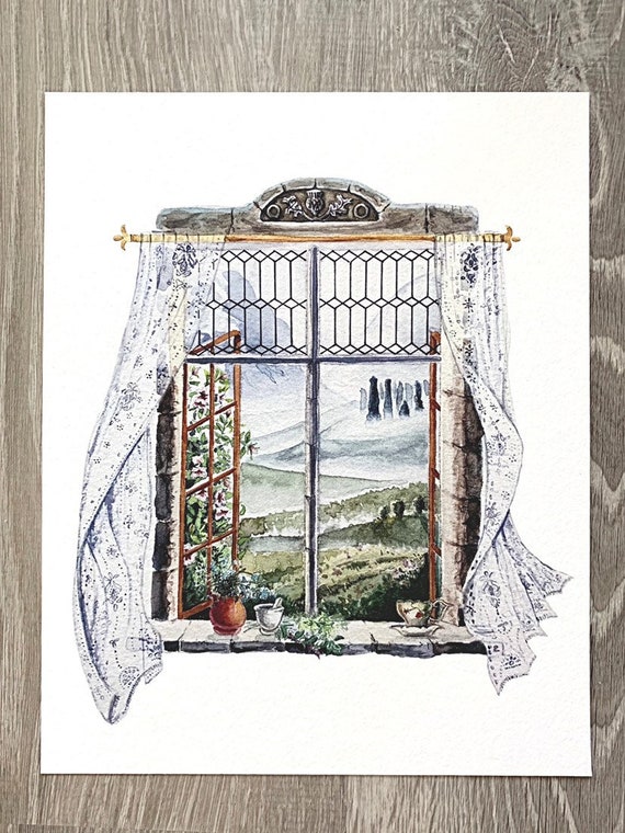 Outlander inspirado acuarela bellas artes impresión: serie literaria de Windows, Sassenach, Frasier, arte biblioteca, regalo de libros, club de libros