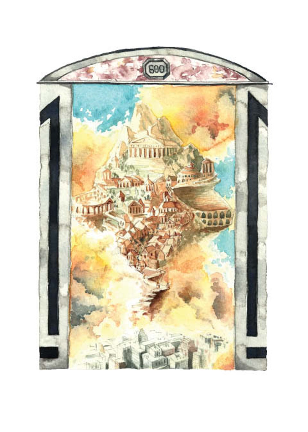 Percy Jackson Inspired Watercolor Fine Art Print Literary Windows