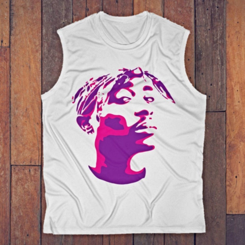 t shirt Sleeveless tank top hiphop legendary tupac image in 2 colors.