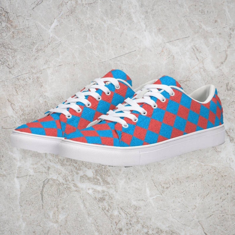 blue checkered shoes