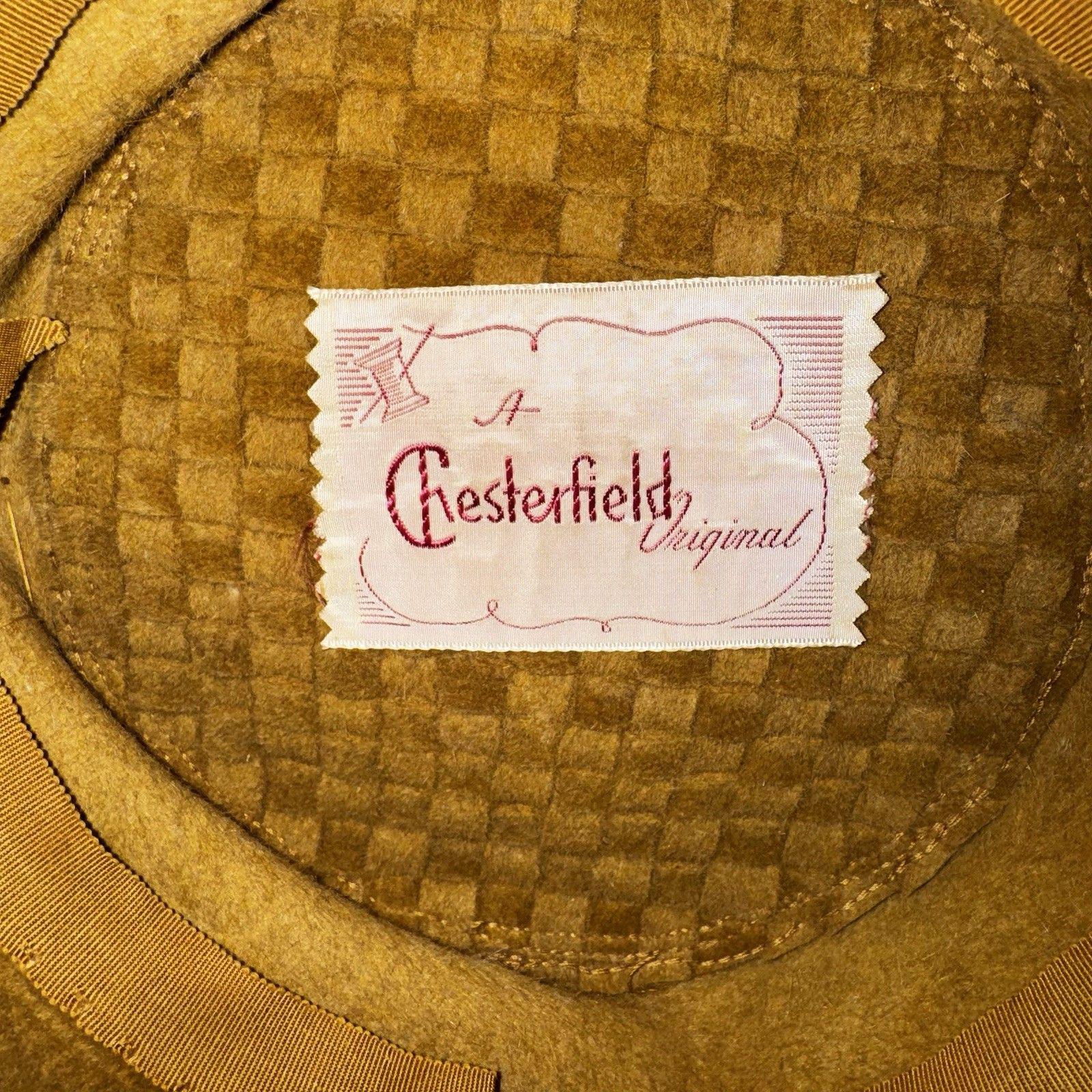 Vintage 1950s Chesterfield Pillbox Hat Mustard Yellow Felt  display picture 1