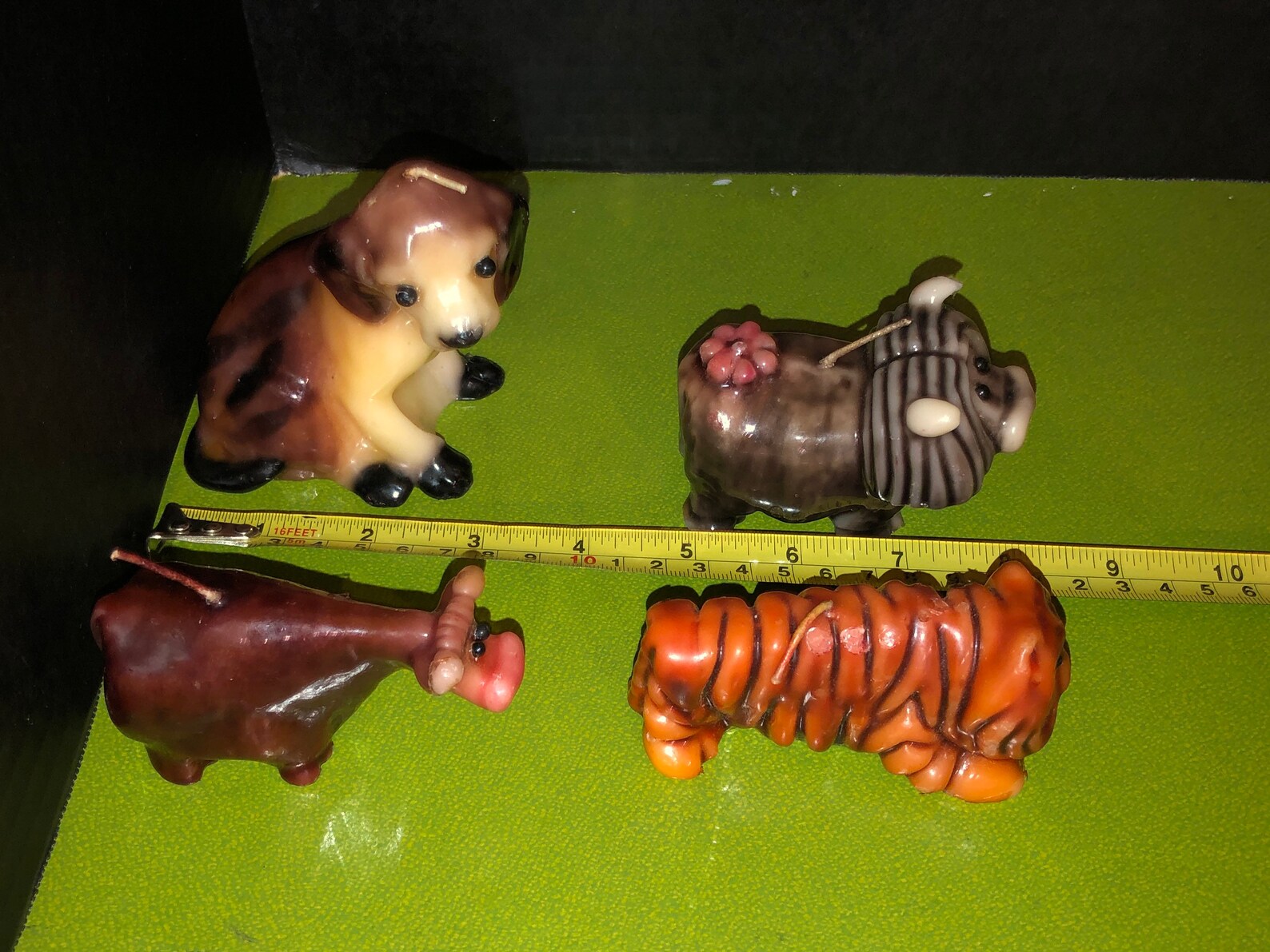 Vintage Animal Shaped Wax Candles Lot of 4 Dog Cow Tiger OX Etsy