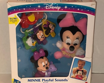 VTG 90s Minnie Mouse Playful Sounds Geschenkset Walt Disney Mattel Baby BRANDNEU