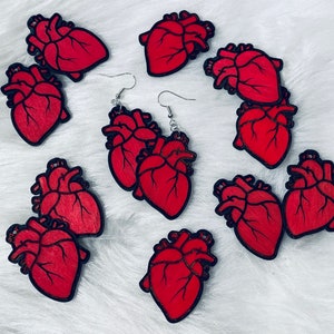 Wooden Heart Earrings