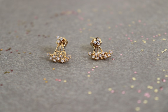 6 Style 2 Colors Gold/Silver Women Fashion Double Side Crystal Flower  Shaped Earrings Hypoallergenic Ear Stud Earrings | Wish