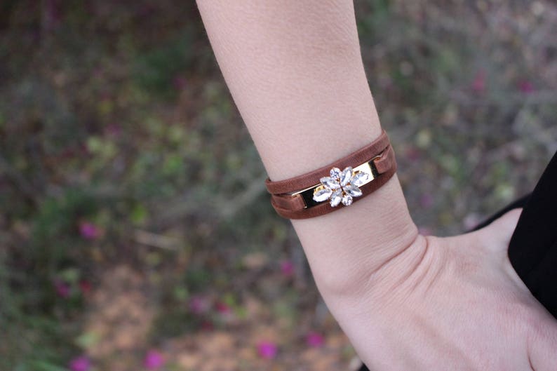Boho wrap bracelet Crystal wrap bracelet Gold boho bracelet Boho leather bracelet Boho bracelet for women Womens bracelet boho
