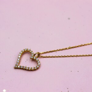 Heart necklace, Gold heart jewelry, Gold plated necklace, Gold pendant necklace, Gold plated pendant necklace, Necklace for women