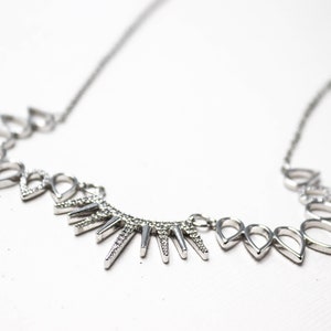 Silver statement necklace, Modern necklace, Unique silver pendant necklace, Geometric silver necklace, Minimalist silver pendant necklace