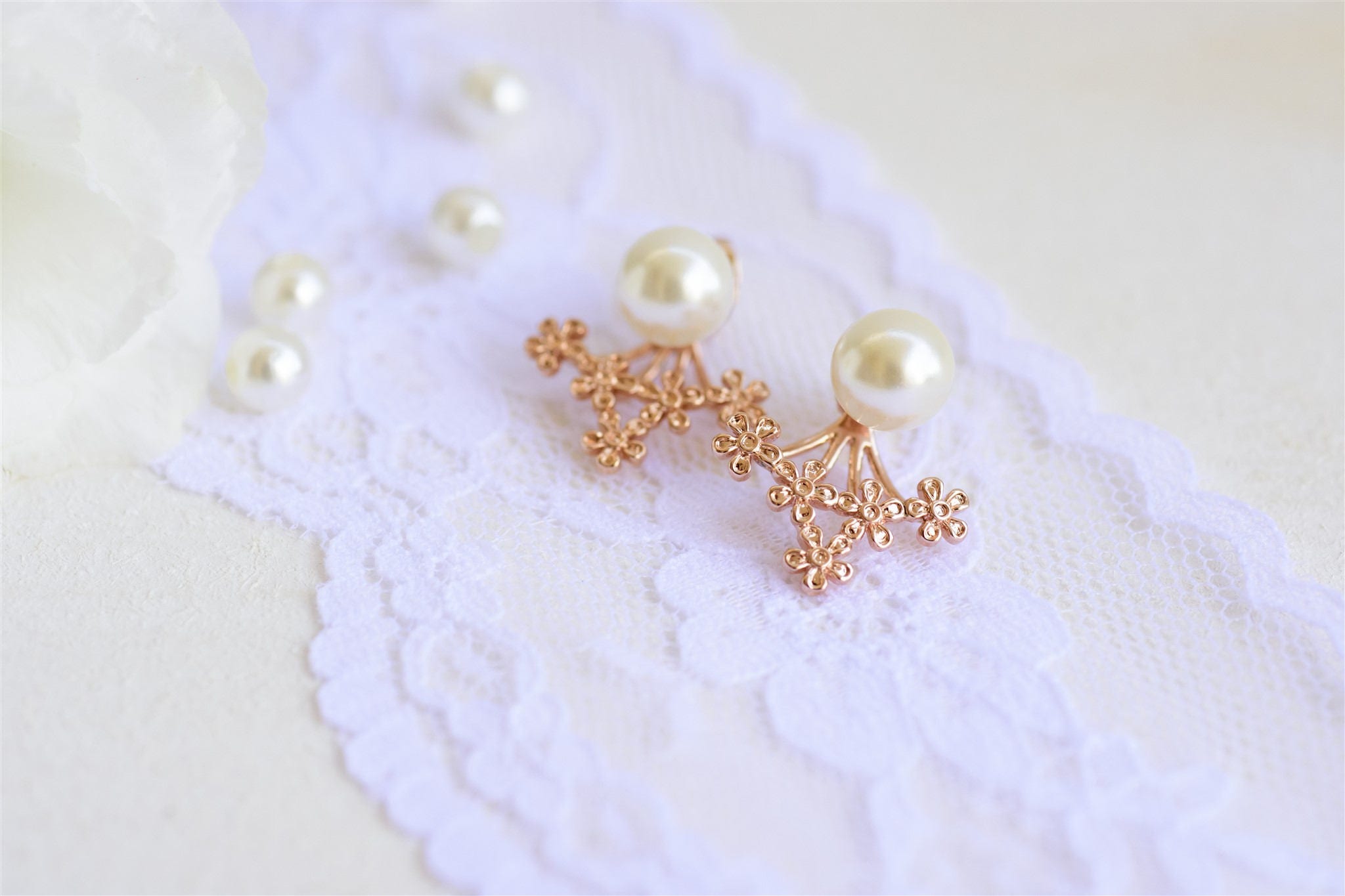 Jacket earrings Rose gold earrings Cuff earrings Rose gold Etsy