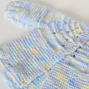 Hand-Knit Blue Pastels Baby Sweater