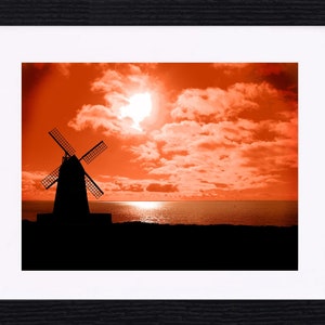 Lytham windmill at sunset - 11x9 print