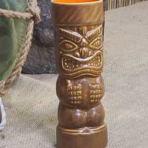 Limited Edition Vintage Vegas stoffige bruine steengoed pinda Tiki-mok (1)