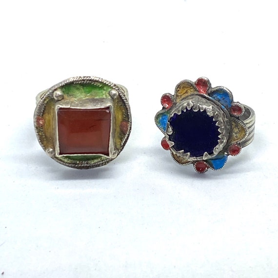 Old silver rings . Berber rings . Amazigh rings .