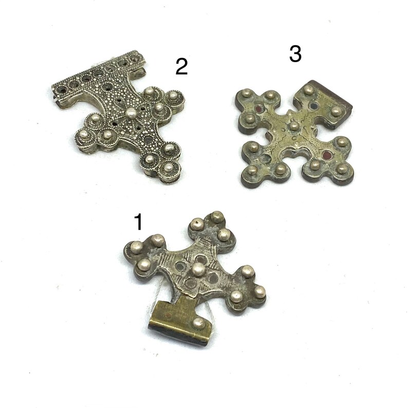 Moorish styles.African vintage Tuareg crosses Antique crosses Antique silver /& Ebony wood crosses