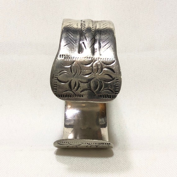 Old vintage silver Tunisian bangle. Jewelry brace… - image 5