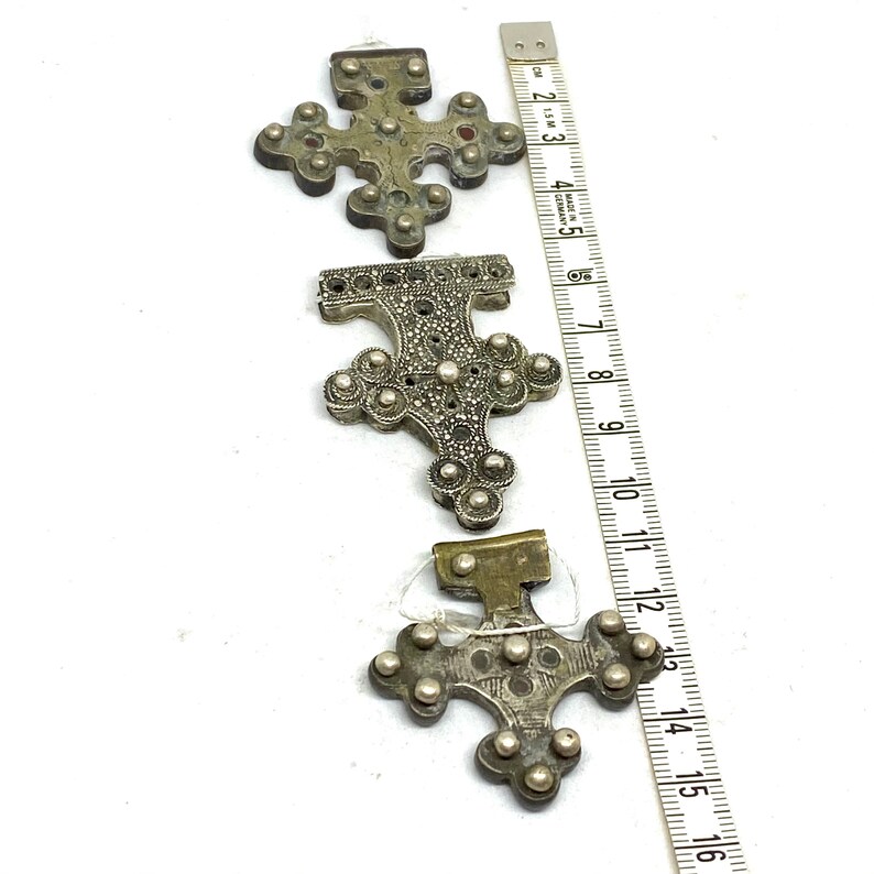 Moorish styles.African vintage Tuareg crosses Antique crosses Antique silver /& Ebony wood crosses