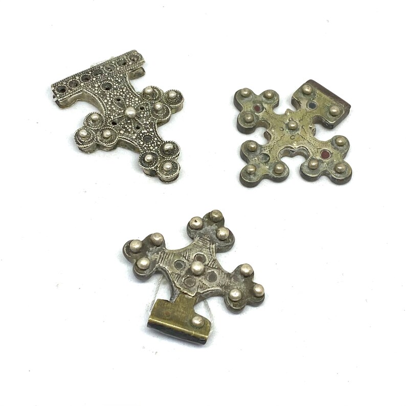 Moorish styles.African vintage Tuareg crosses Antique crosses Antique silver /& Ebony wood crosses