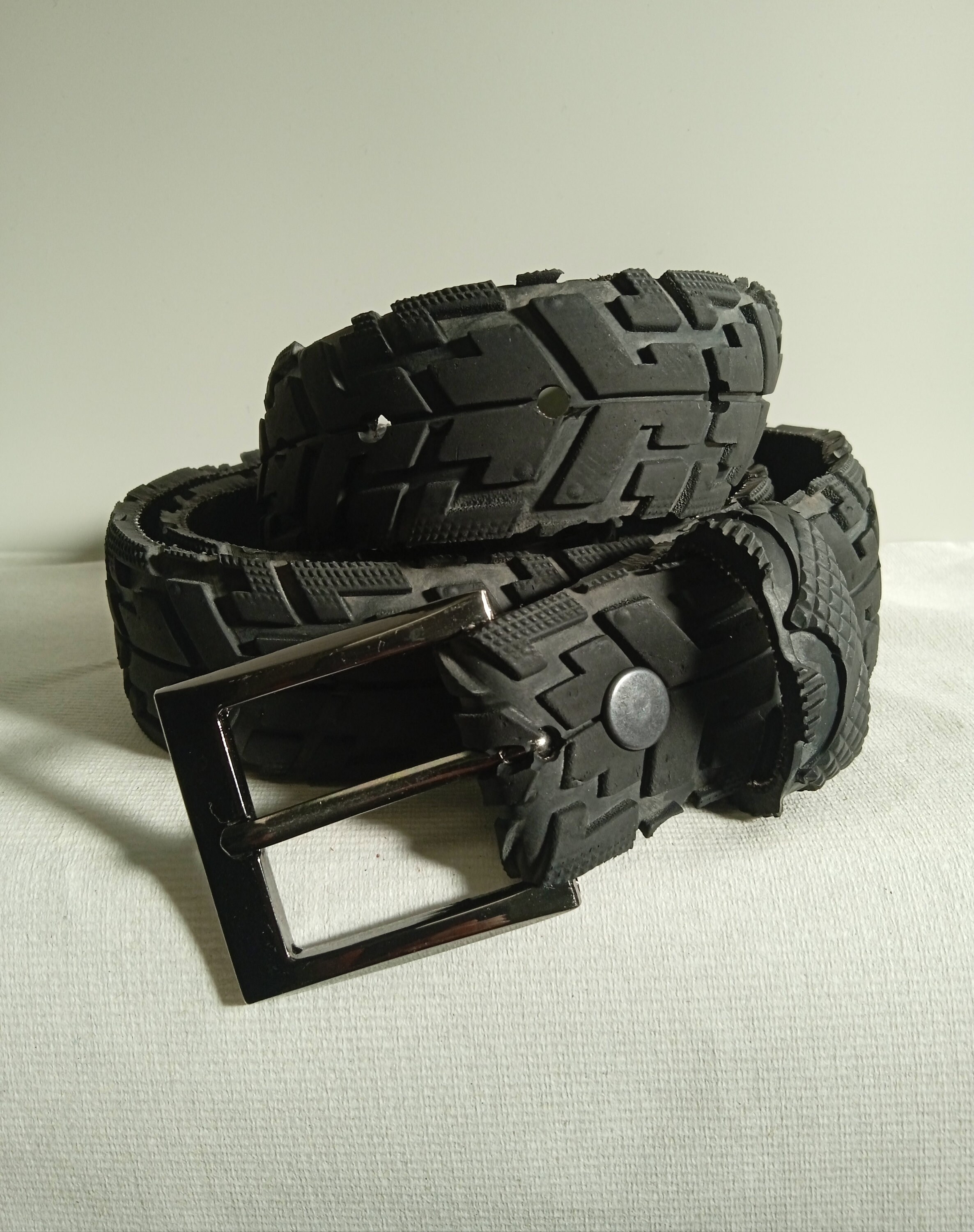 Vegan Belt Made From Old Bicycle Tires Upcycled Black 