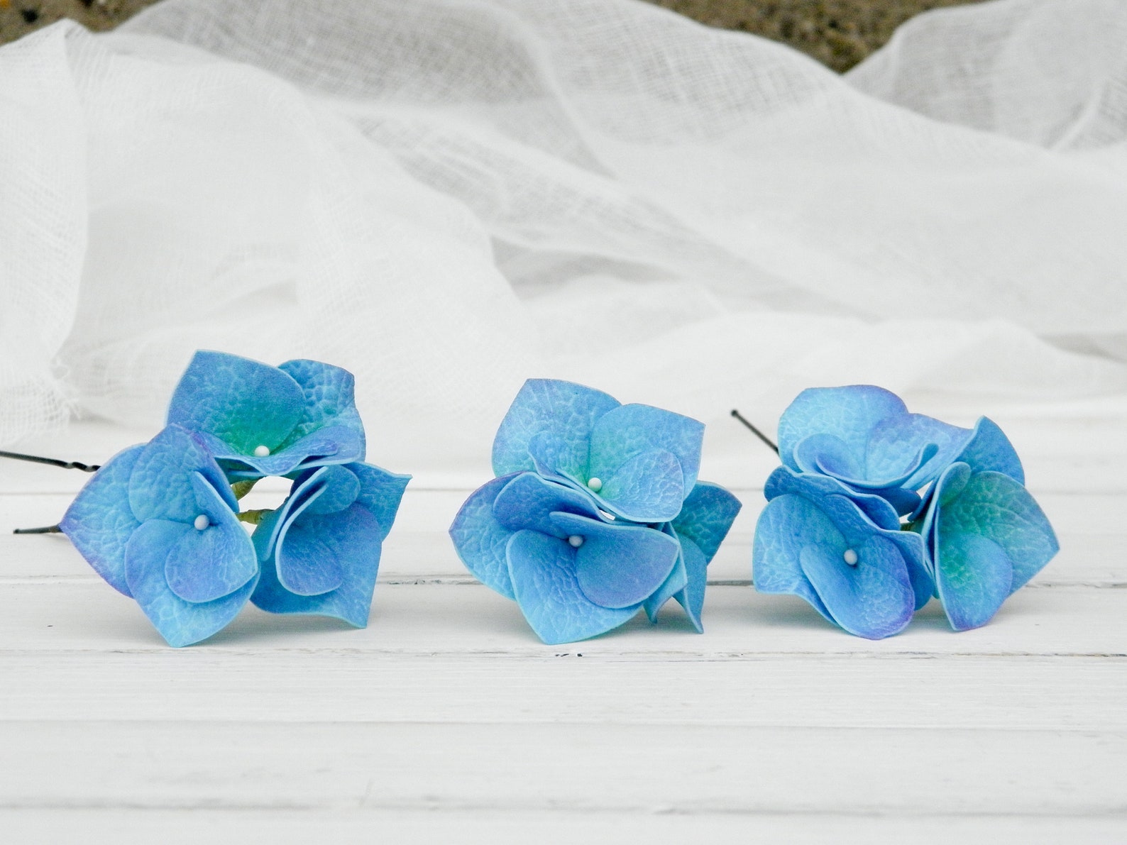 Blue Flower Hair Pin Wedding / Hydrangea Hair Piece for Bride Etsy