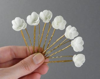 Bridal Hair Pins, Small Flower Hair Accessories, Floral Wedding Headpiece For Bride