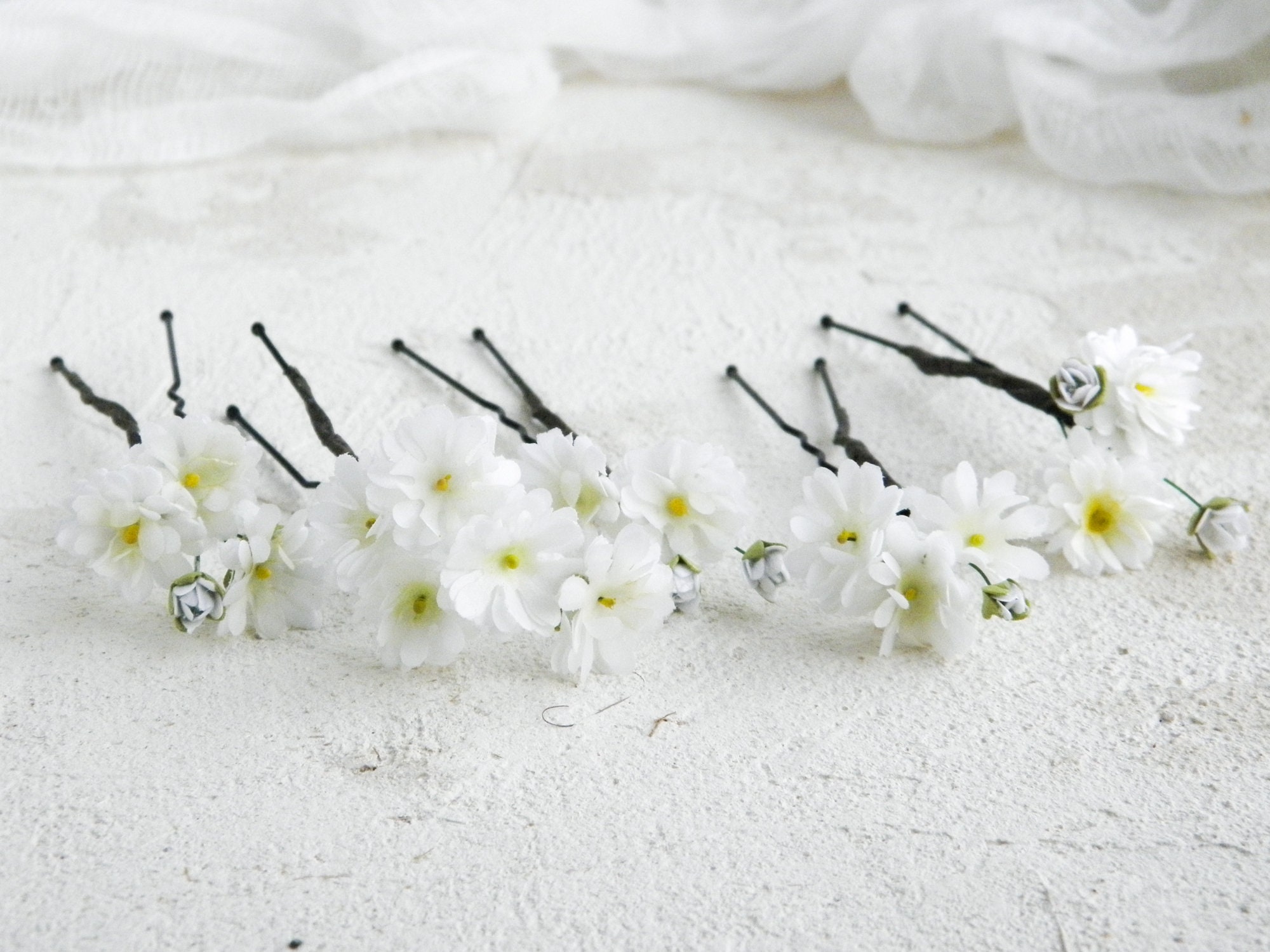 Wedding hair pieces gypsophila hair pins Bridal hair piece Etsy